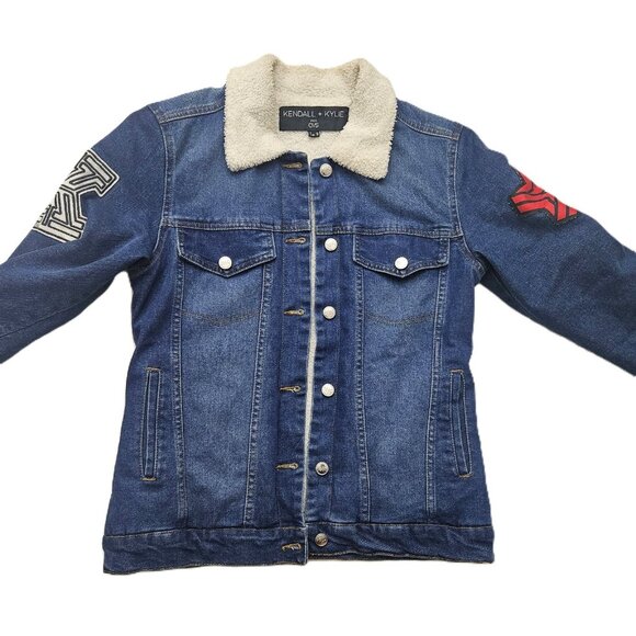 Kendall + Kylie Women's Denim Jacket - Size Medium – Sherpa Lined - Picture 6 of 6
